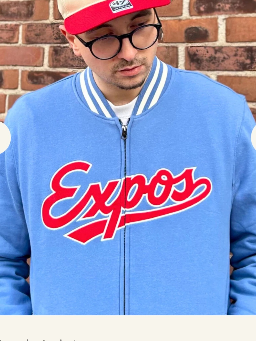 ‘47 Montreal Expos MLB Wax Pack Camden Track Jacket Cooperstown Collection sz L